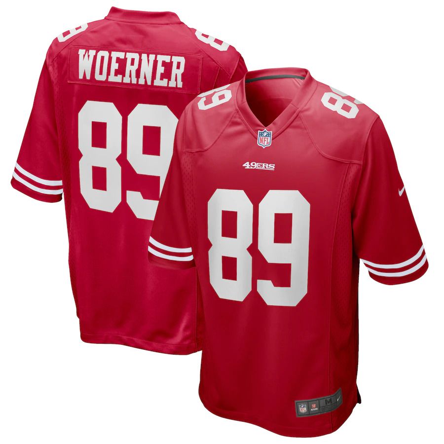 Men San Francisco 49ers #89 Charlie Woerner Nike Scarlet Player Game NFL Jersey->san francisco 49ers->NFL Jersey
